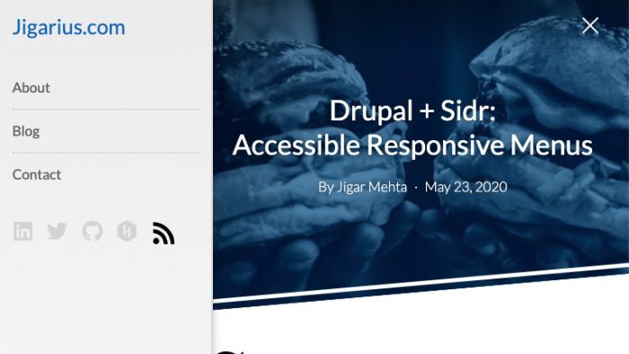 The Sidr module for Drupal in action