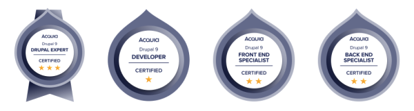 Acquia Certification Badges for Drupal 9.