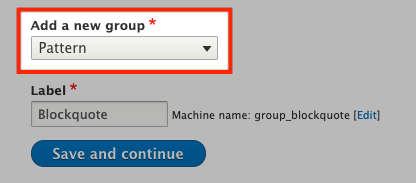 Screenshot of using UI patterns with field groups