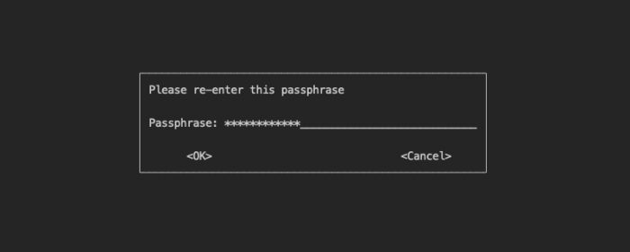 Screenshot of GPG password dialog