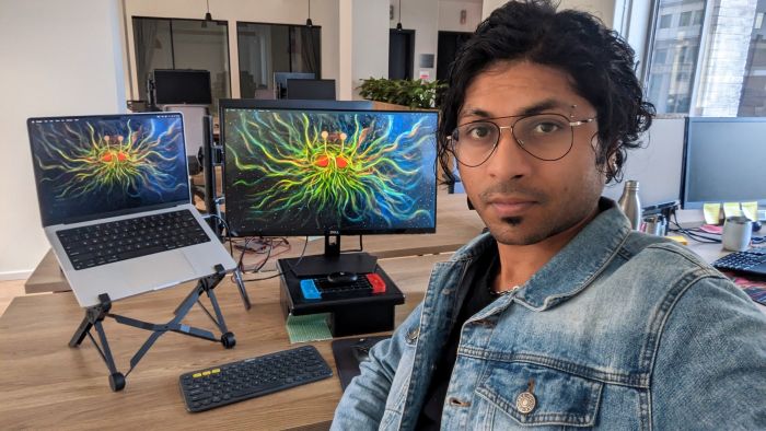 Jigarius at his desk at Symetris' office in Montreal